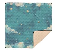 Blue Sky, grande tappetino da gioco robusto per bambini, per interni ed esterni, non tossico, tappetino per attività per neonati e bambini, 127 x 127 cm