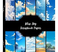 Blue Sky Scrapbook Paper, Cloudy Junk Journal Paper, Beautiful Landscape Decorative Paper, DIY Projects, Origami, Collage Sheets, Decoupage, 10 Designs, Double Sided