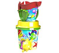 BLUE SKY - Set da Spiaggia Sea Family - Gioco da Spiaggia - 045116A - Multicolore - 6 Pezzi - Plastica - Giocattolo per Bambini - Gioco all'Aperto - Sabbia - 17 cm - A Partire dai 10 Mesi