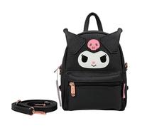 Blue Sky Studios Hello Kitty Mini zaino, piccola borsa da viaggio Kawaii con cinghie regolabili, articoli regalo carino e accessori, nero, rosa