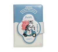 Blue Sky Studios Mofusand - Taccuino con grazioso gatto kawaii, con copertina morbida imbottita e cinturino magnetico, pagine a righe, regalo di cancelleria giapponese
