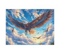 Blue Sky White Cloud Flying Bald Eagle Puzzle 500 Pezzi Arte Classica Rinascimentale Splendid Celestial Critters Opere D'arte Famose Rompicapo Educativo Per Adulti Attività Culturale Regalo Festa 50