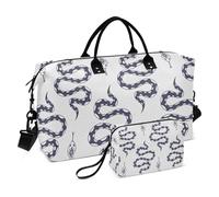 Blue Snake Pattern Large Travel Duffel Bagaglio Pernottamento Weekender Borse Palestra Sport Carry con Cinghia Regolabile per Yoga Impermeabile, Motivo serpente blu, 1 size