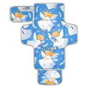 Blue Snow Angel - Fasciatoio riutilizzabile con tasca in tessuto per pannolini, tappetino da viaggio per ragazze e ragazzi cambiador de pa?ales para Bebes