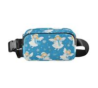 Blue Snow Angel, marsupio invernale alla moda, per uomo e donna, piccola borsa sportiva a tracolla con tracolla regolabile, per ciclismo, escursionismo, palestra, Blue Snow Angel inverno, 1 size