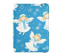 Blue Snow Angel - Porta passaporto in pelle invernale con scritta "Angelo delle nevi", porta passaporto, badge, carta d'identità, vaccino, Blue Snow Angel inverno, 1 size