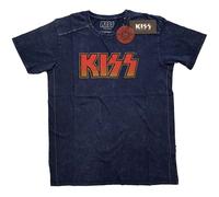 Blue Snow Wash Kiss Classic Logo ufficiale Uomo maglietta unisex