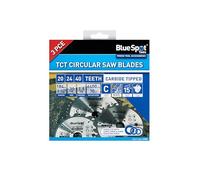 Blue Spot Tools 19400 3 lame per sega circolare TCT 184 mm x 30 mm (20, 24 e 40 denti)