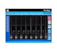 Blue Spot Tools 8PCE 3/8" Extra Long Impact Torx Bits Sockets (T25-T60)