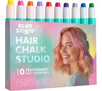 Blue Squid Gessetti per capelli per ragazze - 10 vivaci gessi temporanei per capelli per bambini - ideale come regalo di Natale e compleanno per ragazze e adolescenti, tintura per capelli sicura per