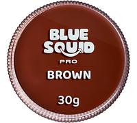 Blue Squid Pro, Pittura per il viso classica, colore marrone (30 g), professionale, a base d’acqua, confezione singola, articoli di make-up per viso e corpo per adulti, bambini ed effetti speciali