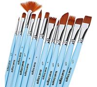 Blue Squid Set di 12 pennelli professionali per acquerelli, con setole sintetiche morbide in nylon, ideali per acquerelli, acrilico, pittura viso e corpo, per bambini e adulti