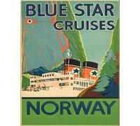 Blue Star Cruises Norway Poster Vintage Ocean Liner Art -12X16/16X20/18X24/24X36