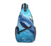Blue Star Pattern adatto per sport, corsa, viaggi, attività all'aperto, borse a tracolla da uomo e donna, Inverno il delfino, Taglia unica, Retro