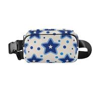 Blue Stars Dot Blu Carino Zipper Fanny Pack Sling Bag per le Donne Uomini Resistente all'acqua con Cinghia Regolabile per Viaggi Palestra Lavoro bolso de lado para, stelle blu puntino blu, moderno