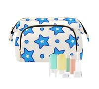 Blue Stars Dot Blue Light Cosmetic Bag Trucco Essenziali Cosmetici Borse Per La Borsa per Essentials Per Le Donne monedero pequeno para mujer, stelle blu puntino luce blu, moderno