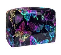 Blue Stars Music Notes Travel Makeup Bag PVC Cosmetic Bag Toiletry Bag per donne e ragazze, Multicolore 5., 18.5x7.5x13cm/7.3x3x5.1in