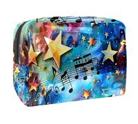 Blue Stars Music Notes Travel Makeup Bag PVC Cosmetic Bag Toiletry Bag per donne e ragazze, Multicolore 9, 18.5x7.5x13cm/7.3x3x5.1in