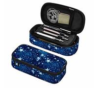 Blue Stars Pen Organizer Bag Shiny Bright Effect Universe Low Light Christmas Matite Cosmetic Bag Cancelleria per ufficio Organizer per adolescenti