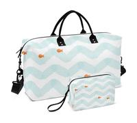 Blue Streak and Little Fish Bagaglio Borsa da viaggio Borsa da palestra con tracolla regolabile per allenamento impermeabile, Blue Streak e Little Fish, 1 size