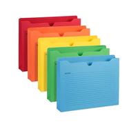 Blue Summit - Cartelline portadocumenti, a righe per appunti, formato lettera, espansione 5,1 cm, linguetta superiore, colori assortiti, confezione da 25