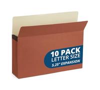 Blue Summit Redwell, 10 cartelline portadocumenti a fisarmonica marroni, 13,3 cm, tasche espandibili con corda rossa, organizer espandibile