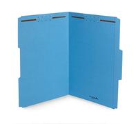 Blue Summit Supplies 50 cartelline resistenti con chiusura blu, dimensioni legali, con elementi di fissaggio e linguette rinforzate da 1/3, progettate per organizzare documenti medici o legali