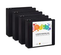 Blue Summit Supplies Raccoglitori da 7,6 cm, colore nero, confezione da 4