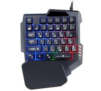 Blue Switch Gaming Companion, 35Keys, RGB Backlit, Ergonomic Wrist Support, Compact Size, Fast Charging, Game Controller for Desktop, PC, Mac,