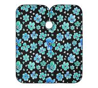 Blue Teal Flowers White Black Unisex Mantella Taglio Capelli Tutta Lunghezza Mantella Parrucchiere Leggera Mantello Da Barbiere Per Tagliare I Capelli Parrucchieri Uso Domestico 168X140Cm
