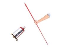 blue-ther - Bastone da 110 cm, in metallo nero, con guanti e video tororial, Pocket Bo Staff Magic Wand Stage Close-up Magic Trick (rosso)