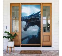 Blue Thunder Storm, copertura decorativa per porta a tema drago, decorazione per interni ed esterni, decorazione primavera/estate/autunno/inverno, decorazioni natalizie per Halloween