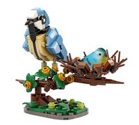 Blue Tit Bird Building Set - 139 pezzi modello di uccellino madre e bambino con ali e nido snodabili, diorama naturale per casa e ufficio, progetto creativo per gli amanti degli uccelli