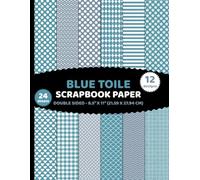 Blue Toile Scrapbook Paper: Double Sided Geometric Patterns 24 Sheets of Deep Mid-Tone Blue, Classic Ageless Appeal for Crafts - 12 Designs - 2 Sheets/Design - 8.5"x11"
