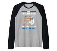 Blue Tongue Skink Lizard Lover Rettile Erpetologia Maglia con Maniche Raglan