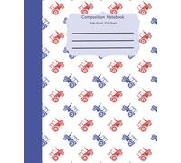 Blue Tractor Composition Notebook: Wide Ruled, 100 Pages, 7.5 x 9.25 Inches: Perfect for School, Journaling, or Creative Writing | Fun Tractor Design for Boys