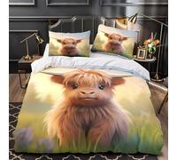 Blue Tractor Farm copripiumino Set di 3 Pezzi morbida stampa di 3D con federa decorazione per la camera da letto veicolo agricolo rurale Set Di Copripiumino for adulti e coppie King（220x240cm）