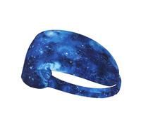 Blue Universe Space Galaxy, fascia elastica per lo sport, compatibile con casco, per escursionismo, ciclismo, corsa, allenamento