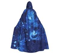Blue Universe Space Galaxy, mantello con cappuccio da vampiro per adulti, lunghezza 145,8 cm, con cappuccio, per Halloween, giochi di ruolo, con cravatta