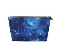 Blue Universe Space Galaxy Print Makeup Bag per le donne impermeabile in pelle borsa da viaggio per articoli da toeletta borsa cosmetica, Oro, Taglia unica, Beauty case