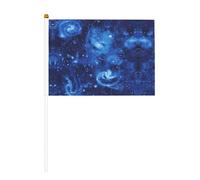 Blue Universe Space Galaxy Print Mini Bandiere Palmare Bandiere, Per Grand Opening, Bar, Ufficio, Parate Campionato Mondiale eventi sportivi