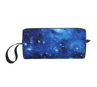 Blue Universe Space Galaxy Print Travel Storage Case Portable Cosmetic Pouch Zippered Organizer Bag for Orderly Arrangement