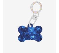 Blue Universe Space Galaxy Stampa Carino Acrilico Cani Tag Doppio Lato Osso Shap Id Tag con Portachiavi per Pet Artigianato Decorazioni