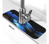 Blue Viper Snake - Tappetino per rubinetto per lavello da cucina, tappetino drenante per lavello da cucina, paraspruzzi, assorbente, ad asciugatura rapida, tappetino per lavello da bagno