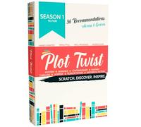 Blue Wasatch Games Trama Twist: 36 carte da grattare raccomandazione libro in 8 generi immaginari unici. Regalo per coppie, amanti del libro, lettori, club del libro, crema, corallo, turchese