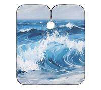 Blue Waves - Mantello da barbiere per bambini, con chiusura a scatto regolabile, mantello da parrucchiere Essentials per clienti capa para barbero 165,1 x 139,7 cm
