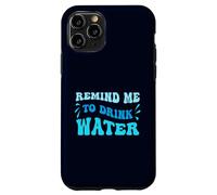 Blue Wavy Ricordami di bere acqua Custodia per iPhone 11 Pro