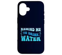 Blue Wavy Ricordami di bere acqua Custodia per iPhone 16