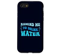 Blue Wavy Ricordami di bere acqua Custodia per iPhone SE (2020) / 7/8