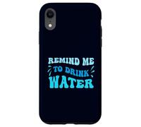 Blue Wavy Ricordami di bere acqua Custodia per iPhone XR